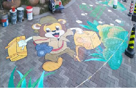 宝丰夏季画地面彩绘会遇到的问题