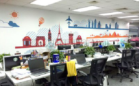 宝丰教你设计办公室墙绘的方法。