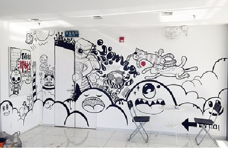 宝丰手绘墙并非传统涂鸦。